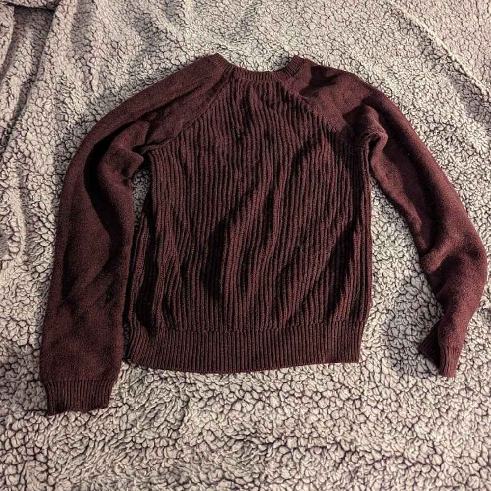 Maroon Aéropostale Cropped Crew Sweater
